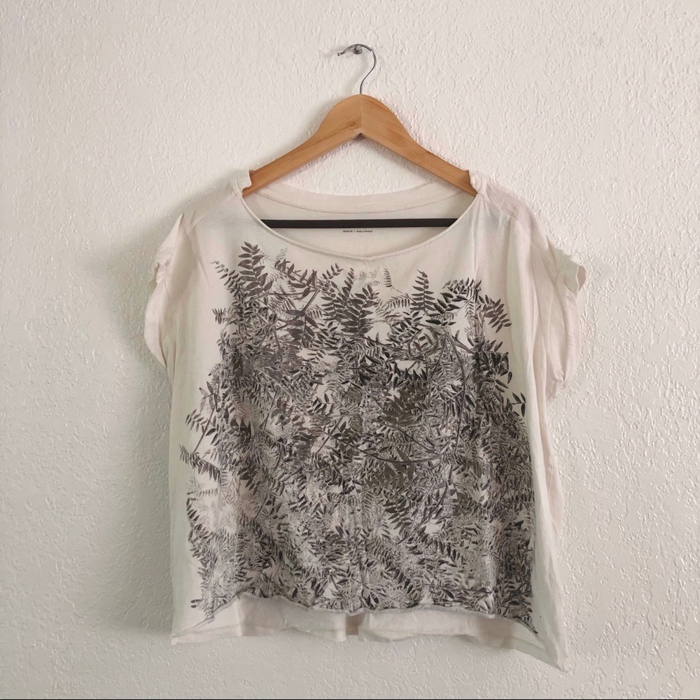 Allsaints  White Silver Metallic CropTee Size M